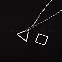 Collana con ciondolo a triangolo e rombo in acciaio inossidabile 304 con catene a scatola&nbsp;JN1045C