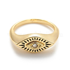 Klarer Zirkonia-Pferdeauge-Fingerring&nbsp;LS-RJEW-E058-01G-09