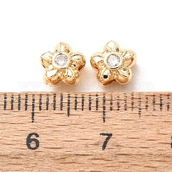 Perline distanziatrici in ottone con pavé di zirconi cubici&nbsp;KK-F942-26G-02
