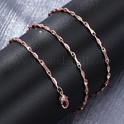 Halsketten aus gedrehten Gliederketten aus Messing&nbsp;NJEW-D302-63RG