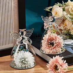 Couvercle en verre ange priant&nbsp;DJEW-WH0038-52