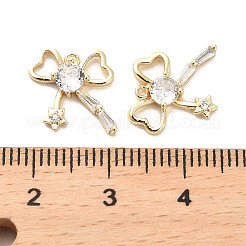 Messing micro pave klar zirkonia charme&nbsp;KK-C054-19G