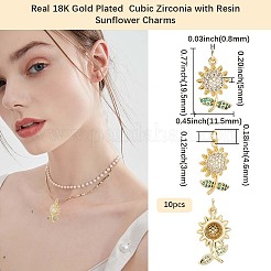 10pcs pendentifs en laiton micro pavé de zircone cubique&nbsp;KK-BBC0020-63