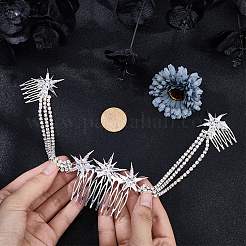 Legierung Strass Kämme&nbsp;MRMJ-WH2007-031P