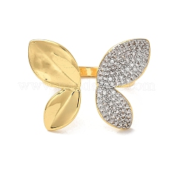 Mikropavé-Zirkonia-Ringe aus Messing für Damen&nbsp;RJEW-G325-02G