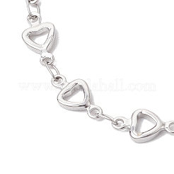 304 Edelstahl Hohlherz Gliederkette Armband Zubehör für Frauen&nbsp;AJEW-JB01340-02