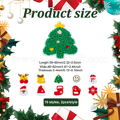 20 stücke 10 stil weihnachtsthema handtuch stickstoff nähen auf flecken&nbsp;PATC-FG0001-45