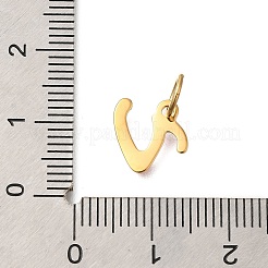 Placcatura ionica (ip) 304 acciaio inossidabile smaltato ciondoli alfabeto&nbsp;STAS-F308-02G-V