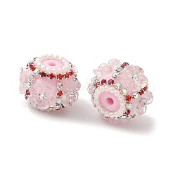 Cuentas de resina con rhinestone en forma de flor&nbsp;CLAY-NH0003-05S-05