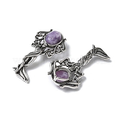Ciondoli in ottone naturale lepidolite angelo&nbsp;KK-D361-02AS-15