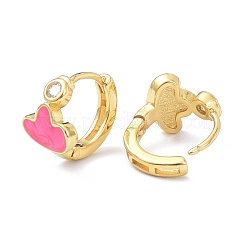Orecchini a cerchio in ottone con zirconi intarsiati&nbsp;ZIRC-P090-22G
