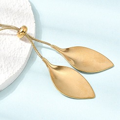 Verstellbare Lariat-Halsketten mit Blattanhänger aus Edelstahl 304 für Damen&nbsp;SA-CBAB727-03G