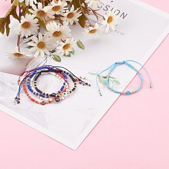 Bracelets réglables de perles tressées avec cordon en nylon&nbsp;BJEW-JB06022