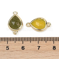 Natürliche koreanische Jade facettierte Verbindungsstück-Charms&nbsp;G-L514-048P-06