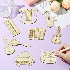 30 ensemble de pendentifs en bois vierges non finis pour les arts de la peinture&nbsp;WOOD-CJC0005-59