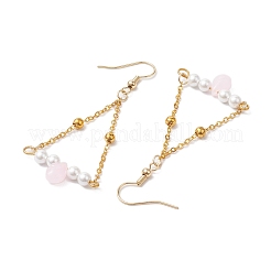 Chaîne en fer triangulaire et boucles d'oreilles pendantes en verre&nbsp;EJEW-JE05963-01
