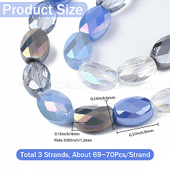 3 brins galvanisent les brins de perles de verre&nbsp;EGLA-PA0001-25B