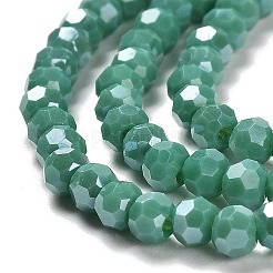 Chapelets de perles en verre opaque électrolytique&nbsp;EGLA-A035-P4mm-A13