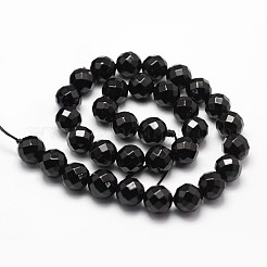 Hebras de cuentas de ónix negro teñidas y calentadas de forma natural&nbsp;X-G-D840-23-8mm