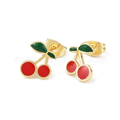 Pendientes de esmalte de latón&nbsp;EJEW-B154-06G-01