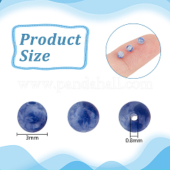 2 Strang natürlicher blauer Jaspis mit runden Perlen&nbsp;G-OC0005-71