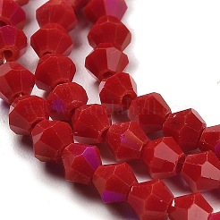 Hebras de cuentas de vidrio electrochapado de color sólido opaco&nbsp;GLAA-F029-P4mm-D01