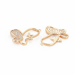 Pendenti in zirconi cubici trasparenti in micro pavè di ottone&nbsp;KK-S364-267