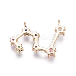 Pendentifs avec zircon cubiques à micro-pavés en laiton&nbsp;ZIRC-F099-19G-06