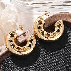 Boucles d'oreilles à tige en acier inoxydable 304 en forme de C pour femmes&nbsp;EJEW-A125-01G