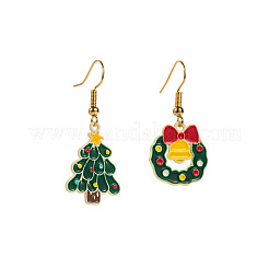 Weihnachtsbaum & Weihnachtsglocke Emaille-Ohrhänger&nbsp;FS-WG5CE64-02