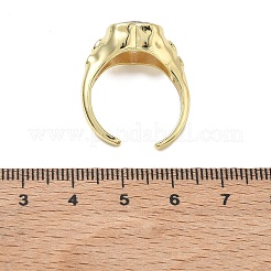 Offene Manschettenringe aus Messing mit Zirkonia-Pavé für Damen&nbsp;RJEW-L343-08G-01