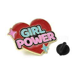 Anstecknadeln mit dem Wort „Girl Power“ aus Emaille für Damenbekleidung&nbsp;JEWB-F043-01D