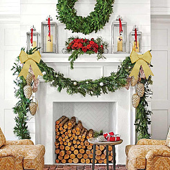 Lazo navideño de PVC con brillantina&nbsp;AJEW-SP0003-72B-02