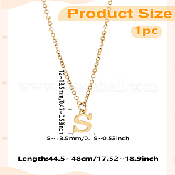 Colliers avec pendentif lettre en acier inoxydable 304&nbsp;NJEW-LP0001-53S-G