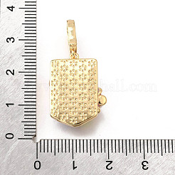 Messing-Anhänger mit Mikropavé aus Zirkonia und Emaille&nbsp;KK-R222-16G-01