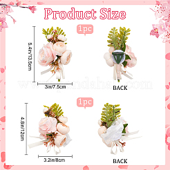 2 broche boutonnière en soie et corsage de poignet en forme de rose&nbsp;AJEW-CP0001-52