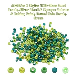4500 Stück 6 Stil 12/0 Glasperlen&nbsp;SEED-YW0001-27D