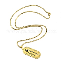 Collier avec pendentif en acier inoxydable 304 micro pavé de zircones cubiques transparentes pour femmes et hommes&nbsp;LS-NJEW-U007-01K