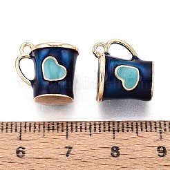 Ciondoli smaltati in lega di placcatura a cremagliera&nbsp;ENAM-T015-013D-NR