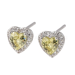 Valentinstag-Ohrstecker aus Messing mit Mikropavé-Zirkonia&nbsp;EJEW-Z164-30P