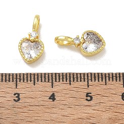 Breloques de zircone cubique clair pavés en laiton&nbsp;CU-CBA6E4E-19G-B