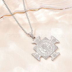 Religion 201 Edelstahl-Medaille mit Kreuzanhänger&nbsp;SA-H003-01P