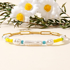 Kettengliederarmbänder mit Perlenclip im Bohème-Stil&nbsp;FI6672