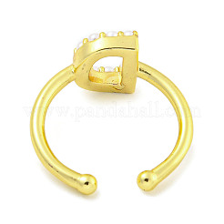 Anelli per polsini aperti da donna in ottone placcato a cremagliera&nbsp;RJEW-F162-01G-D