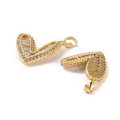 Ciondoli in ottone con placcatura a cremagliera con micro pavé di zirconi chiari&nbsp;KK-C037-01G