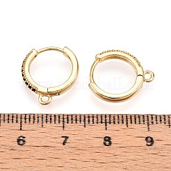 Accesorio para pendientes de aro con circonita cúbica micropavé de latón&nbsp;KK-N261-51A-G