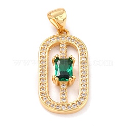Colgantes de circonita cúbica micro pavé de latón chapado en oro real de 18 quilates&nbsp;ZIRC-L100-083G-02