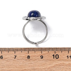 Anillos ovalados de lapislázuli natural&nbsp;RJEW-M063-01P-14