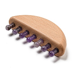 Natürlicher Amethyst-Kopfhautmassager&nbsp;AJEW-G058-01D