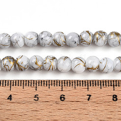 Perles de verre de peinture de cuisson&nbsp;X1-DGLA-N003-6mm-B01